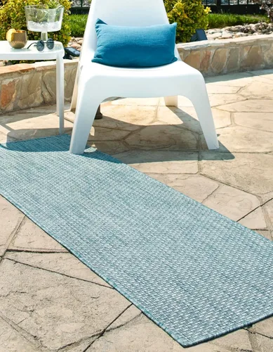 Miniatura 2 de Unique Loom Collection - Alfombra casual de transición sólida jaspeada para interiores y exteriores