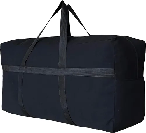 Miniatura 10 de YiKitHom Bolsa de lona de almacenamiento extra grande para viajes, bolsas de viaje grandes gigantes grandes, Negro, Deportivo