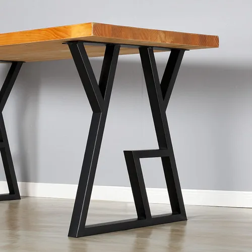Miniatura 9 de Patas de metal para mesa, paquete de 2 patas resistentes para muebles de 28 pulgadas de alto, 20 pulgadas de ancho, estilo rústico y cuadrado, patas