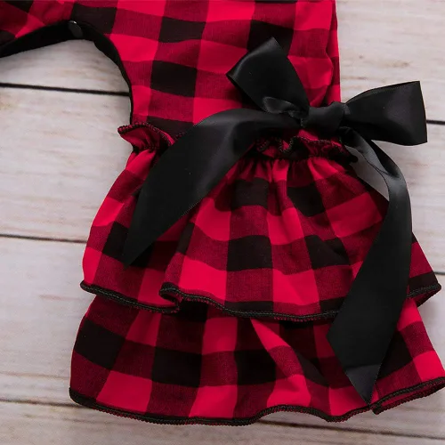 Miniatura 6 de Mameluco de Navidad de manga larga con volantes para niñas