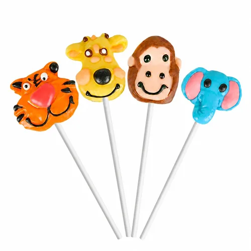 Fruidles Zoo Animal Lollipop Suckers Candy, caramelos duros envueltos individualmente sin grasa con divertidos diseños de animales de zoológico,