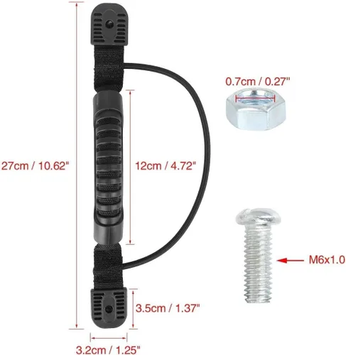 Miniatura 2 de Asas de transporte para kayak, canoa y barco, asas de transporte con tornillos para kayak oceánico, emoción, kayaks, equipaje negro 4