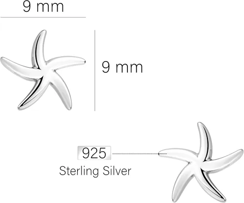 Miniatura 4 de SOFIA MILANI - Pendientes de plata de ley 925 maciza para mujer - Pendientes de estrella de mar - 20765, Plata de ley, No es una piedra preciosa