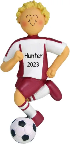Miniatura 20 de Adornos de fútbol 3D para niña para árbol de Navidad, adorno de fútbol personalizado 2025, adornos de Navidad personalizados para niños, regalos