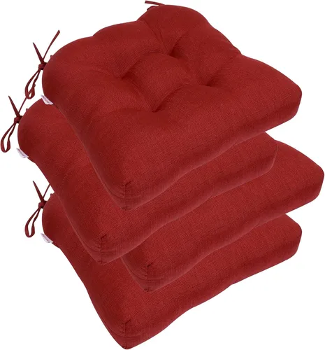 Miniatura 20 de RACE LEAF Cojines para Sillas de Patio 17x17 Pulgadas Paquete de 4, Cojines de Asiento Exteriores Engrosados Resistentes al Agua con Lazos