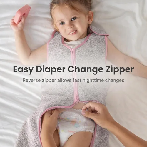 Miniatura 5 de baby deedee Sleep nest Teddy - Saco de dormir para niños y niñas, bebés y recién nacidos, azul suave, mediano (6-18 meses)