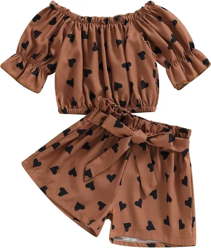 Miniatura 10 de Conjunto de 2 piezas de ropa con volantes y cuello halter floral para niños pequeños