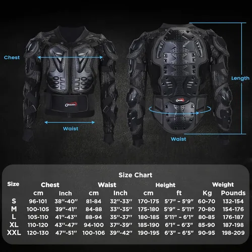 Miniatura 5 de OHMOTOR - Chaqueta protectora para cuerpo de motocicleta, para hombres, equipo de protección para motocross, protector de pecho y columna para ATV