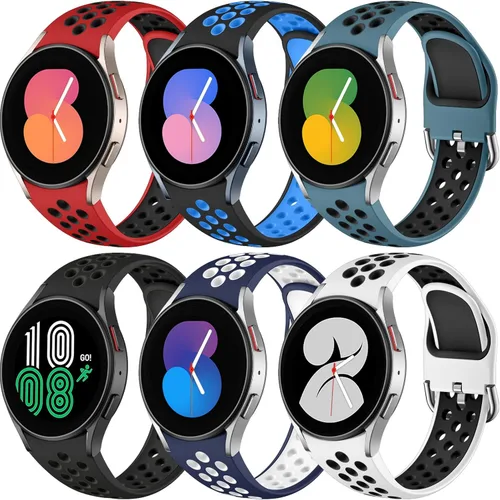 6 PACK Bandas sin huecos Compatibles solo con Samsung Galaxy Watch 7/6/5/4 Band 40mm 44mm/Watch 6 Classic 43mm 47mm/Galaxy Watch 5 Pro 45mm/4