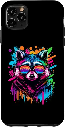 Miniatura 13 de Rainbow Raccoon Sunglasses Vaporwave Synthwave Retrowave Case for iPhone 17 Pro