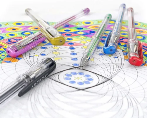 Miniatura 4 de Arteza Juego de 14 bolígrafos de gel metálicos, puntas de 0.031-0.039 in, bolígrafos de colores brillantes y vivos, suministros de arte para álbumes
