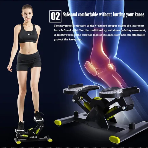 Miniatura 5 de Escalera para ejercicio, mini escalones con banda de resistencia, paso a paso hidráulico con monitor LCD y bandas de resistencia para entrenamiento