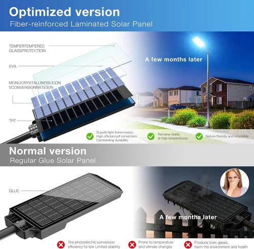 Miniatura 8 de 8000 W de luces solares para exteriores, luz solar de calle de 7000 K, luces solares comerciales para estacionamiento IP66 impermeables