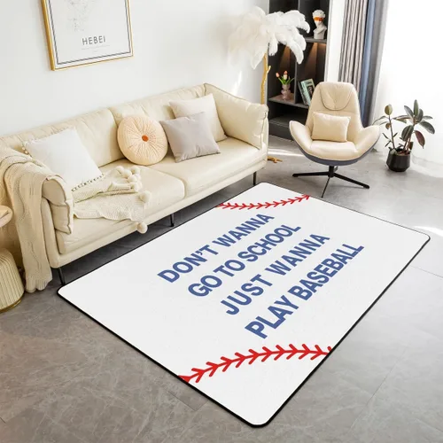 Miniatura 9 de Alfombra de rugby de 3 x 5 pies para sala de estar, para dormitorio, niños, niñas, mujeres, hombres, azul, para comer dormir, fútbol, decoración