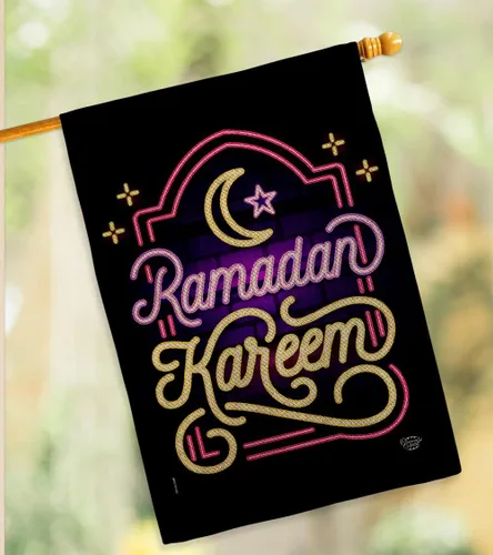 Miniatura 9 de Bandera ligera para casa de arpillera de Ramadán Kareem, musulmanes religiosos, iftares, oraciones, religión cristiana, decoración del mes, pancarta