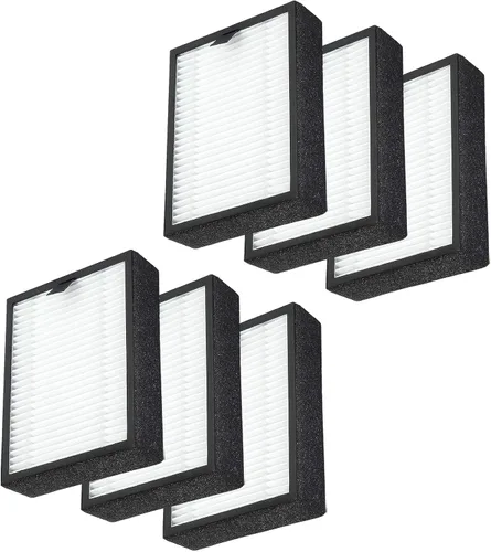 Paquete de 6 filtros de repuesto PM1220 compatibles con purificador de aire MO-OKA y KOIOS PM1220, 3 en 1, H13 True HEPA con filtro de carbón