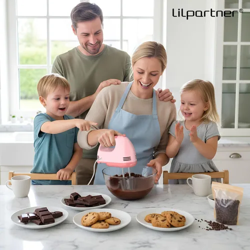 Miniatura 7 de LILPARTNER - Batidora de mano eléctrica, ultra potencia, con 7 velocidades y 5 accesorios de acero inoxidable para batir masa, crema, pasteles, apto