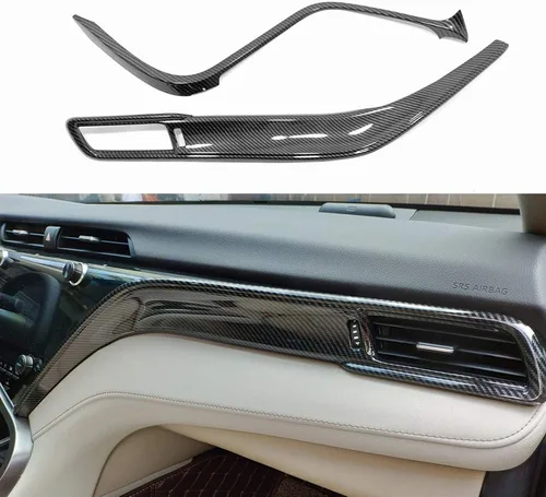 Kadore - Molduras de tiras para la consola central delantera interior de carbono fibra para Toyota Camry 2018 2019 2020 2021 2022 2023 2024, color