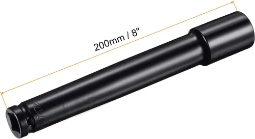 Miniatura 2 de uxcell 1/2" Drive by 0.669 in Deep Socket, acero CR-V tratado térmicamente 8" longitud, tamaños métricos de 6 puntos