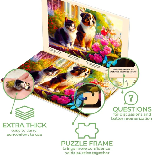 Miniatura 3 de QUOKKA Rompecabezas de demencia de 63 piezas para ancianos - Productos de actividades de piezas grandes para personas mayores - 3 juegos de Riverside