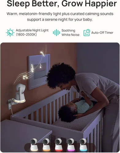 Miniatura 7 de Dr.Care LumiView Plus Smart WiFi Baby Monitor - Pantalla dividida 1080P de 5.5 pulgadas y cámara 2K, modo de privacidad, alertas de llanto