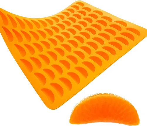 Molde de silicona para dulces en forma de rodaja de naranja mandarina - media hoja