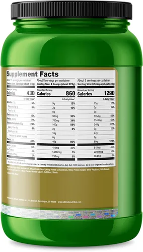 Miniatura 2 de Ultimate Nutrition Natural Gainz Proteína de suero en polvo – Proteína ganadora natural con caseína micelar y proteína de leche, mantequilla de maní