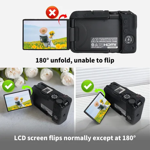 Miniatura 6 de Rieibi Funda de silicona para cámara Canon EOS R50 V, funda protectora suave para cámara Canon EOS R50V, accesorios con 2 protectores de pantalla