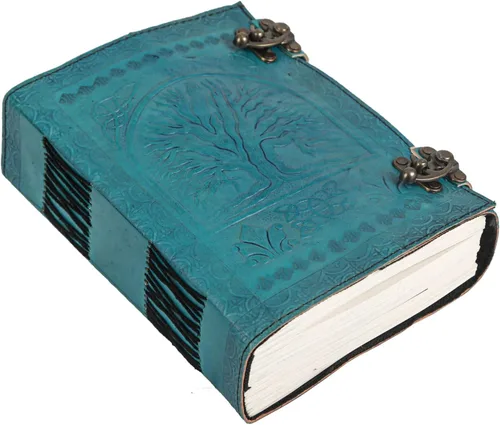 Miniatura 11 de TUZECH 600 Páginas Diario de Cuero Grande Hecho a Mano Diario de Cuero Grabado Árbol de la Vida Libro de Sombras Cuaderno de Escritura Siete Chakras