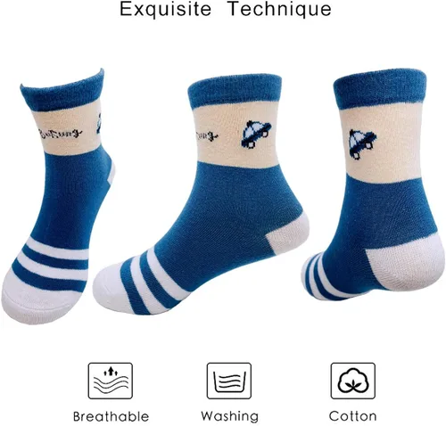 Miniatura 3 de Calcetines deportivos para niños, diseño de dinosaurios, 10 pares