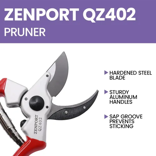Miniatura 6 de Zenport Podadora profesional clásica QZ402, 8.5 pulgadas, color rojo