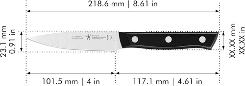 Miniatura 3 de HENCKELS Cuchillo de pelar dinámico afilado de 4 pulgadas, diseño alemán informado por más de 100 años de maestría, negro/acero inoxidable