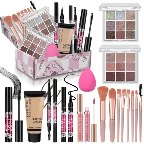 Miniatura 9 de Juego de maquillaje para adolescentes y mujeres, kit completo de maquillaje para mujeres, sombra de ojos, base, juego de regalo para adolescentes
