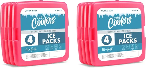Miniatura 18 de Cool Coolers de Fit & Fresh - Paquete de 4 paquetes de hielo delgados, paquetes de hielo reutilizables de congelación rápida que ahorran espacio