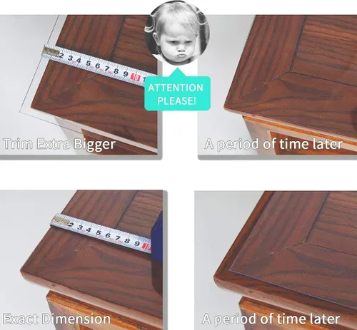 Miniatura 7 de NECAUX - Protector de mesa transparente de 17 x 52 pulgadas, almohadilla de plástico de 1.5 mm de grosor, protector de mesa de vinilo transparente