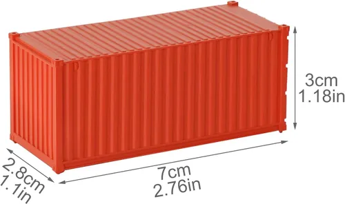 Miniatura 3 de 8 unids Mezclado Diferente 20ft Contenedor de Carga HO Escala Modelo Tren Accesorios 1:87 20 Pie Contenedor C8720