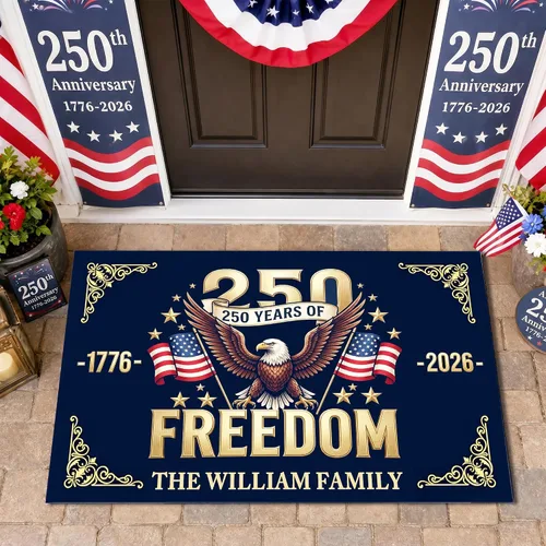 Miniatura 17 de Magimagine Felpudo estadounidense personalizado para el 250 aniversario, regalo personalizado del 4 de julio, feliz cumpleaños 250 de Estados