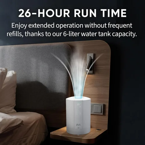 Miniatura 5 de EVO WMH440 Humidificador de niebla pura autodesinfectante (capacidad de 6 litros), 28 horas de tiempo de funcionamiento continuo, base apta