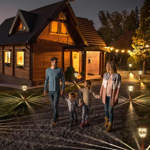 Miniatura 6 de XMCOSY Luz solar de camino – Set de luces LED de paisaje automáticas (2 unidades), cubierta de cristal impermeable, brillo, luz blanca cálida