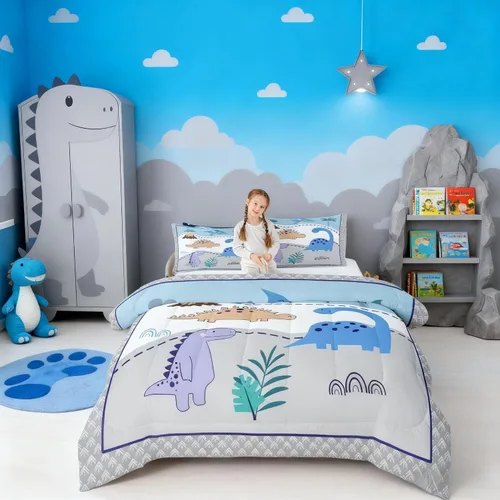 Miniatura 50 de Castle Fairy Juego de edredón con bandera a cuadros en blanco y negro para niños, niñas, mujeres y adultos, edredón con temática de carreras, juego