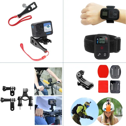 Miniatura 6 de Kit de accesorios para GoPro Hero 13 12 11 10 9 8 Max 7 6 5 4 Negro GoPro 2018 Sesión Fusion Plata Blanco Insta360 DJI SJCAM APEMAN AKASO y otras