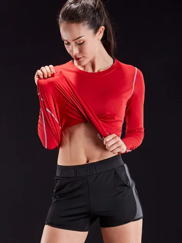 Miniatura 3 de CADMUS Paquete de 1 o 3 camisetas de entrenamiento de manga larga para mujer, camiseta de compresión de ajuste seco para correr