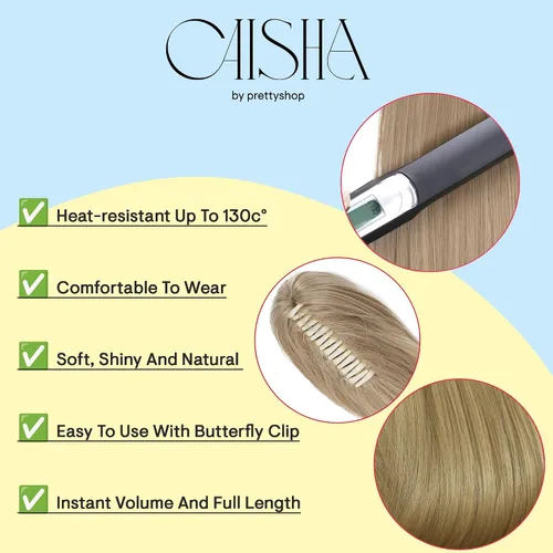 Miniatura 6 de PRETTYSHOP pieza de pelo de 24 pulgadas coleta clip de extensión largo voluminoso ondeado, resistente al calor.