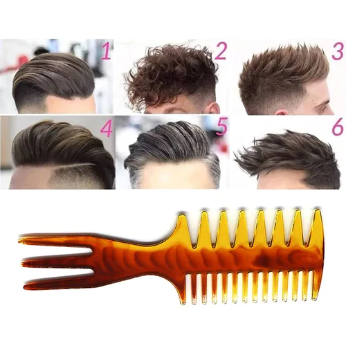 Miniatura 4 de Peine de pelo para peluquería peluquero peluquero textura peine paquete de 5 cepillos profesionales para el cabello retro peluquería estilo cuidado