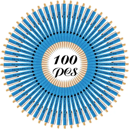 Miniatura 70 de 10 bolígrafos personalizados con purpurina, bolígrafos impresos personalizados a granel, bolígrafos retráctiles de tinta negra para graduación