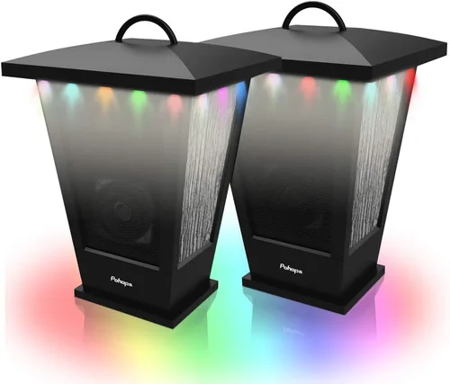 pohopa Altavoces Bluetooth Impermeables, 2 Unidades Sonido Estéreo Inalámbrico Verdadero 20W Emparejamiento Dual Altavoces Exteriores Linterna con