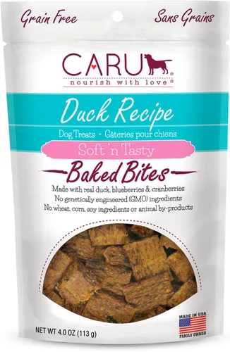 Miniatura 17 de Caru Soft n' Tasty Baked Bites Salmon Bites - Golosinas para perros para entrenamiento, carne real con arándanos y arándanos, bolsas de 4 onzas