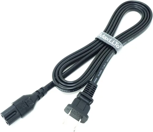 Miniatura 2 de MaxLLTo Cable de alimentación de repuesto de 2 clavijas para Sony Bravia TV KDL-32R300B KDL-32R330B KDL-40R350B KDL-40R380B 6 pies (negro)