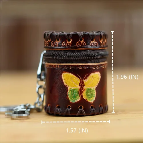 Miniatura 4 de Fanyixuan Bolso de Cuero Mini Hecho a Mano en Forma de Cubo, Colgante de Joyería, Caja de Joyería, Caja de Almacenamiento de Clasificación