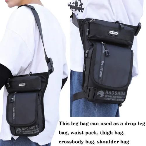 Miniatura 2 de KPYWZER Bolsa de pierna para exteriores para hombres y mujeres, riñonera de cintura, motocicleta, hombro, equitación, viajes, senderismo, táctica